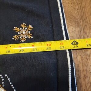 Terrazzo Christmas Santa Sleigh Reindeer Snowflake sequined Sweater Women's L